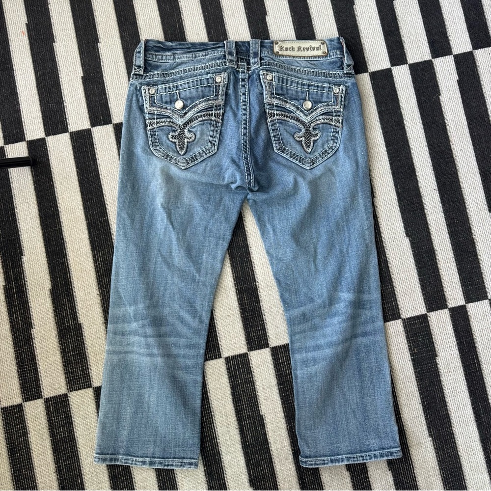 Rock Revival denim capris with Embellished Pockets